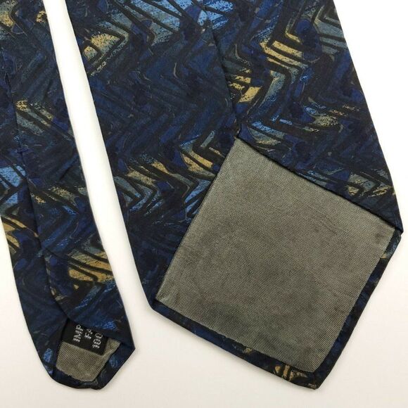 Geoffrey Beene Blue Abstract Silk Tie‎ 56 3 5/8 - Picture 5 of 6